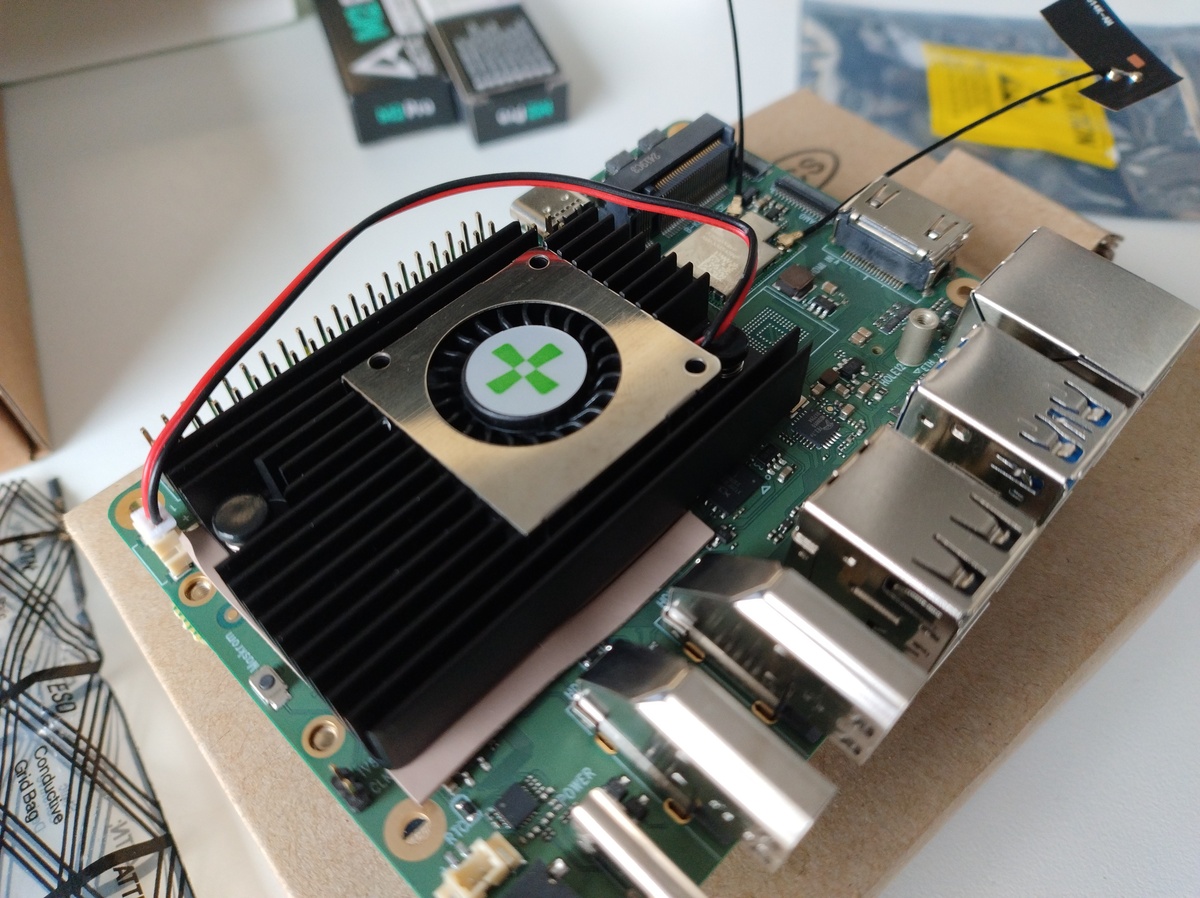 CPU heatsink installed on the SBC